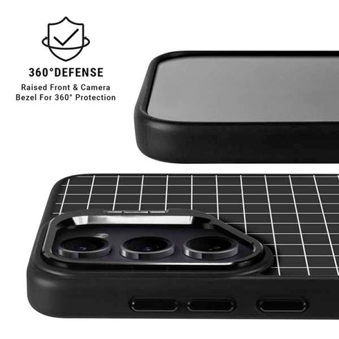 Black Grid Galaxy S24 FE Kickstand Case
